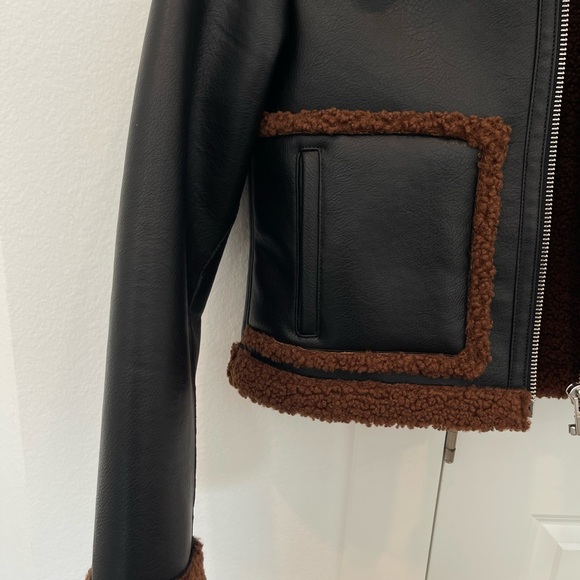 ALC Black and Brown Shearling Jacket - Picture 5 of 6